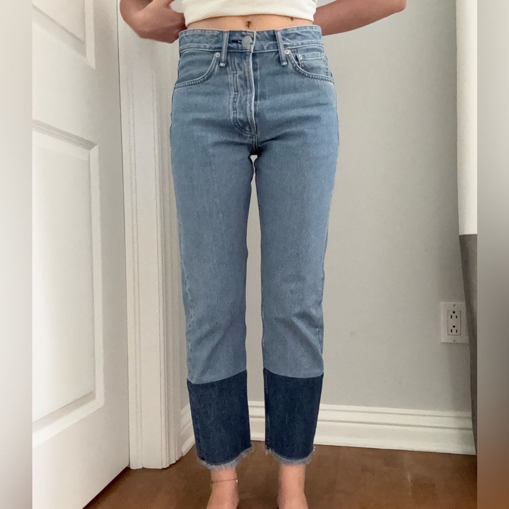 rag & bone Blue Ankle Cropped Jeans